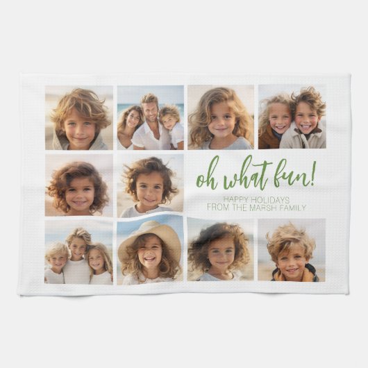 シンプルミニマル- 10フォトグリッド – Oh Whatおもしろい キッチンタオル (横)