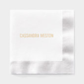 シンプルミニマル#2名のみ 箔ナプキン (正面)
