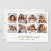 シンプルミニマル- 8枚の写真 – Zen Arch Green White シーズンカード (正面)