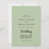 シンプルミニマル|Sage Front and Back 結婚's 招待状 (正面)