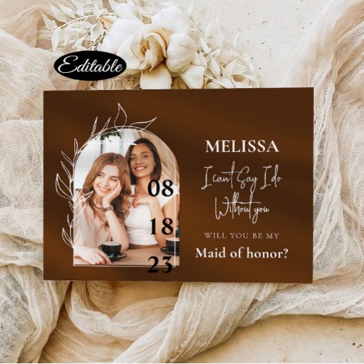 シンプルミニマルArch Bridesmaid Proposal Card 招待状