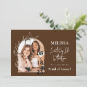 シンプルミニマルArch Bridesmaid Proposal Card 招待状 (スタンド正面)