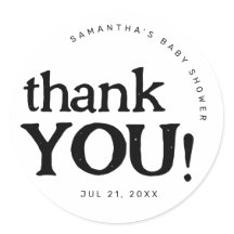 シンプルミニマルBaby Showerありがとうステッカー