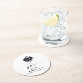 シンプルミニマルBBQグリルベビーシャワー ラウンドペーパーコースター