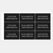 シンプルミニマルBlack & White Add Your Name School ラベル (シート)