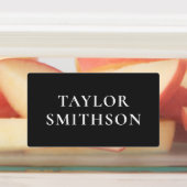 シンプルミニマルBlack & White Add Your Name School ラベル (貼付)