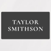 シンプルミニマルBlack & White Add Your Name School ラベル (デザイン1)