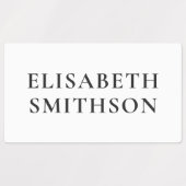 シンプルミニマルBlack & White Add Your Name School ラベル (デザイン2)