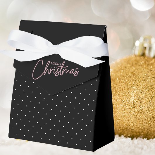 シンプルミニマルBlack & White Merey Christmas フェイバーボックス