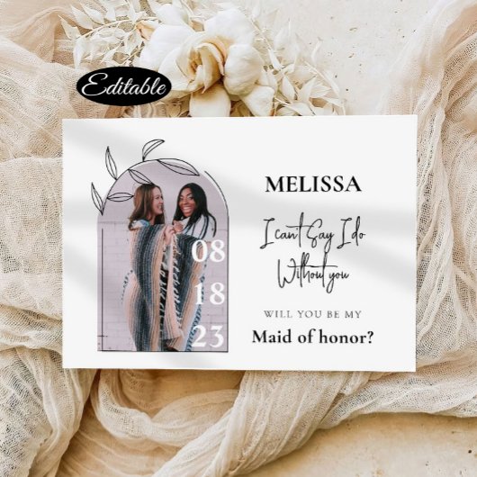 シンプルミニマルBridesmaid提案カード 招待状