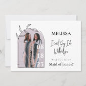 シンプルミニマルBridesmaid提案カード 招待状 (正面)