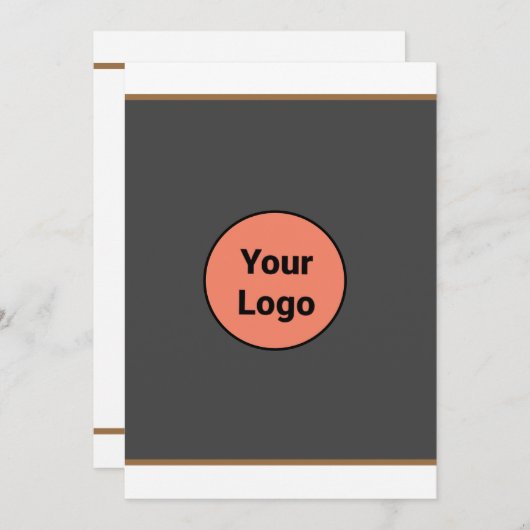 シンプルミニマルBUSIロゴの追加カスタム文字 サンキューカード (正面/裏面)