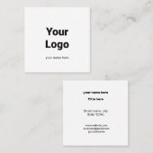 シンプルミニマルBUSIロゴの追加カスタム文字 スクエア名刺 (正面/裏面)