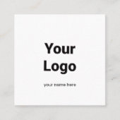 シンプルミニマルBUSIロゴの追加カスタム文字 スクエア名刺 (正面)