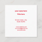 シンプルミニマルBUSIロゴの追加カスタム文字 スクエア名刺 (裏面)