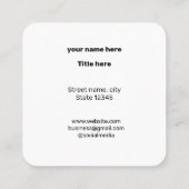 シンプルミニマルBUSIロゴの追加カスタム文字 スクエア名刺 (裏面)