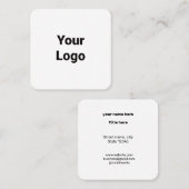 シンプルミニマルBUSIロゴの追加カスタム文字 スクエア名刺 (正面/裏面)