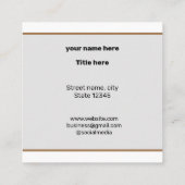 シンプルミニマルBUSIロゴの追加カスタム文字 スクエア名刺 (裏面)