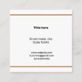 シンプルミニマルBUSIロゴの追加カスタム文字 スクエア名刺 (裏面)