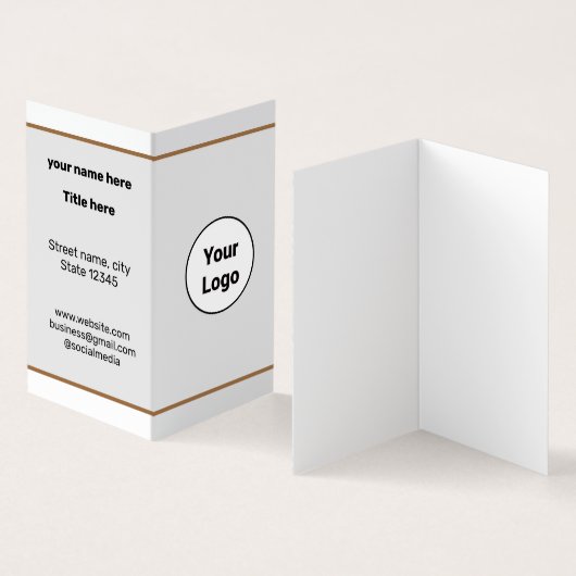 シンプルミニマルBUSIロゴの追加カスタム文字 名刺 (内部&外部)