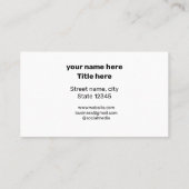 シンプルミニマルBUSIロゴの追加カスタム文字 名刺 (裏面)