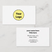 シンプルミニマルBUSIロゴの追加カスタム文字 名刺 (正面/裏面)