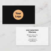 シンプルミニマルBUSIロゴの追加カスタム文字 名刺 (正面/裏面)