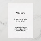 シンプルミニマルBUSIロゴの追加カスタム文字 箔シーズンカード (裏面)