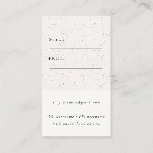 シンプルミニマルCeramic Texture Priceラベル名 名刺 (裏面)