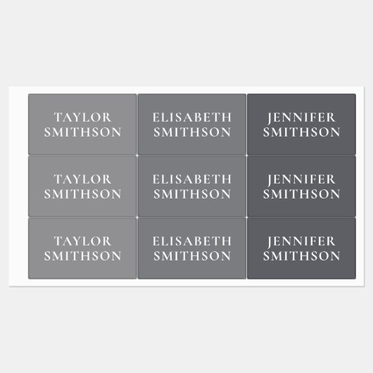 シンプルミニマルChic Gray Add Your Name School ラベル (シート)