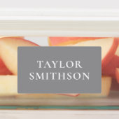 シンプルミニマルChic Gray Add Your Name School ラベル (貼付)