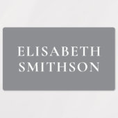 シンプルミニマルChic Gray Add Your Name School ラベル (デザイン2)