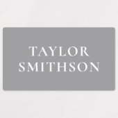 シンプルミニマルChic Gray Add Your Name School ラベル (デザイン1)