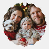 シンプルミニマルChristmas Tree Year Keepsake写真 オーナメントカード (裏面)