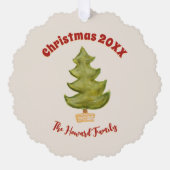 シンプルミニマルChristmas Tree Year Keepsake写真 オーナメントカード (正面)