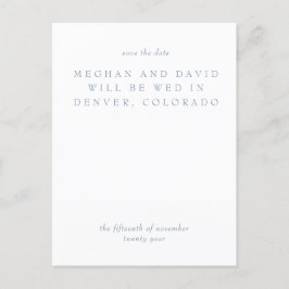 シンプルミニマルDusty Blueモダン保存日 案内ポストカード