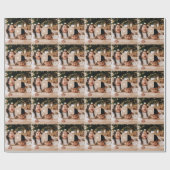 シンプルミニマルFamily Photo with Monogram Holiday ラッピングペーパー (フラット)