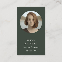 シンプルミニマルForest Greenプロフェッショナル写真 名刺