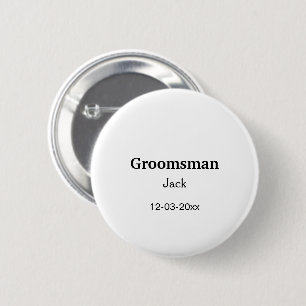 シンプルミニマルgroomsmanという名前のカスタム 缶バッジ