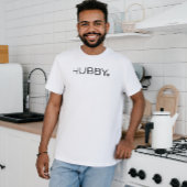 シンプルミニマルHubby Scriptハートブラック&ホワイト Tシャツ