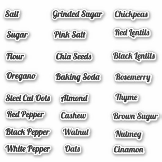シンプルミニマルKitchen & Pantry Storage Labels シール (正面)