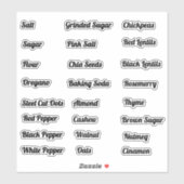 シンプルミニマルKitchen & Pantry Storage Labels シール (シート)