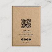 シンプルミニマルKraftビジネスロゴQRコードの追加 名刺 (裏面)