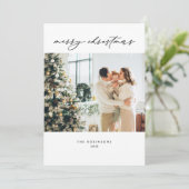 シンプルミニマルMerry Christmas Photo Holiday Card シーズンカード (スタンド正面)