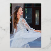 シンプルミニマルMis Quince 15誕生日写真 箔招待状 (裏面)