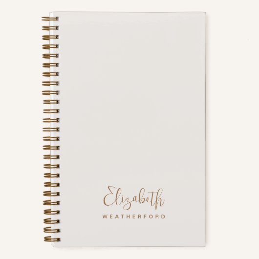 シンプルミニマルNeutral書道台本名 ノートブック (正面)