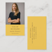 シンプルミニマルOchre黄色プロフェッショナル写真 名刺 (正面/裏面)