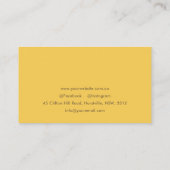 シンプルミニマルOchre黄色プロフェッショナル写真 名刺 (裏面)