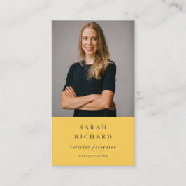 シンプルミニマルOchre黄色プロフェッショナル写真 名刺