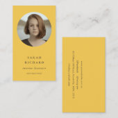 シンプルミニマルOchre黄色プロフェッショナル写真 名刺 (正面/裏面)